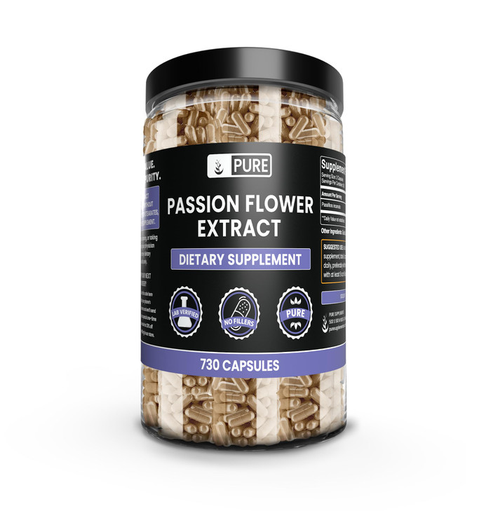 PURE ORIGINAL INGREDIENTS Passion Flower Extract (730 Capsules) No Magnesium Or