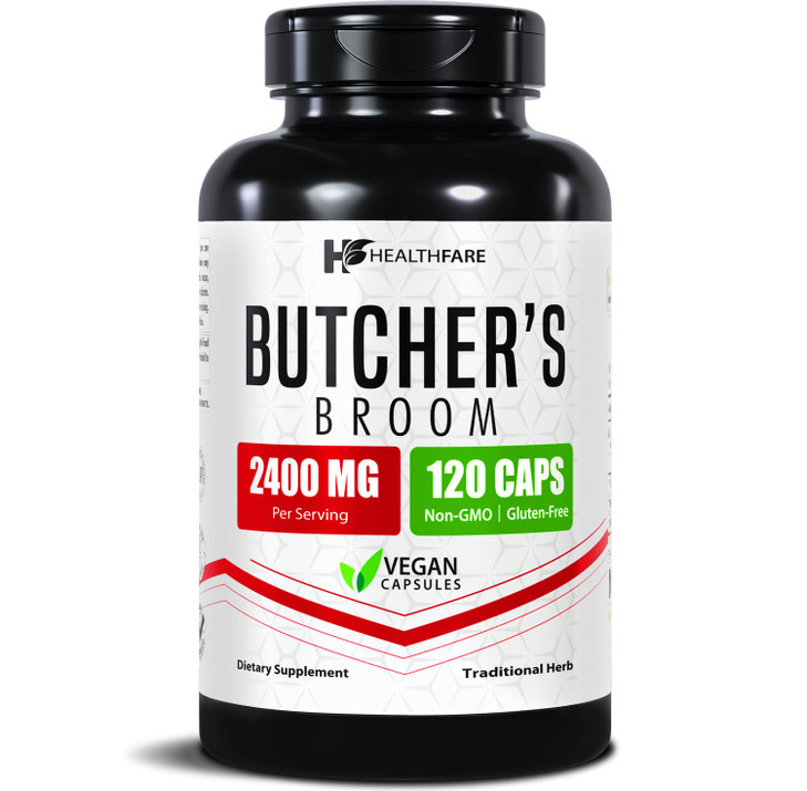 Healthfare Butchers Broom Supplement - Capsules Extract 2400mg