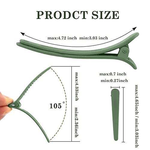 24 PCS Hair Clips for Styling Sectioning, Matte Alligator Hair Clips Hair Barrettes No Crease Duck Billed Hair Clip, Hair Styling Accessories for Wom