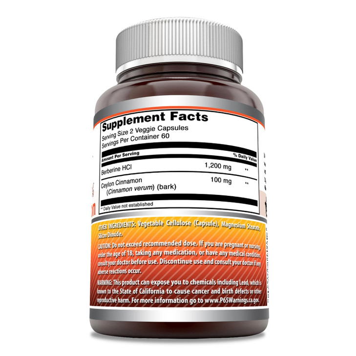 Amazing Formulas Berberine with Pure Ceylon Cinnamon 1200 Mg Per Serving