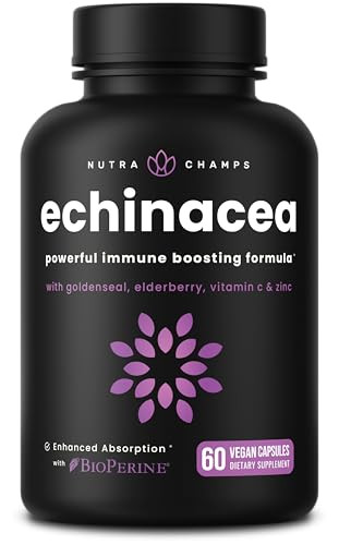 NutraChamps Echinacea Capsules 1000mg - 8-in-1 Immune Support Supplement