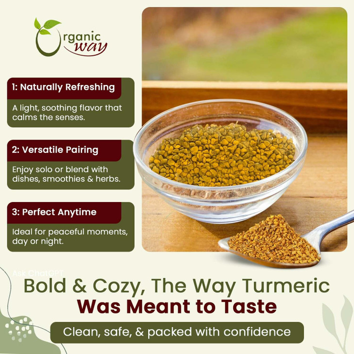 Organic Way Turmeric/Haldi Root Cut & Sifted (Curcuma Longa)