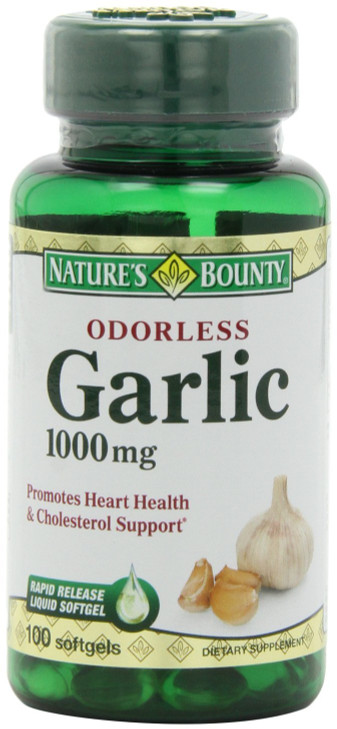 Nature's Bounty Garlic Extract 1000 mg, 100 Rapid Release Softgels (Pack of 6)