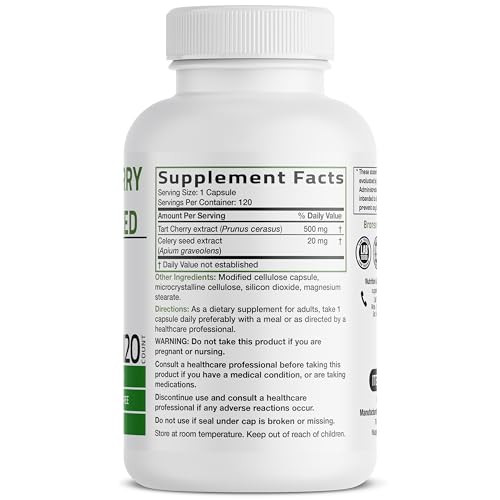 Bronson Tart Cherry Extract + Celery Seed Capsules