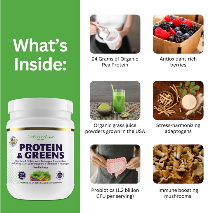 Paradise Herbs ORAC Energy Proteins & Greens Powder, Antioxidant Power of 24