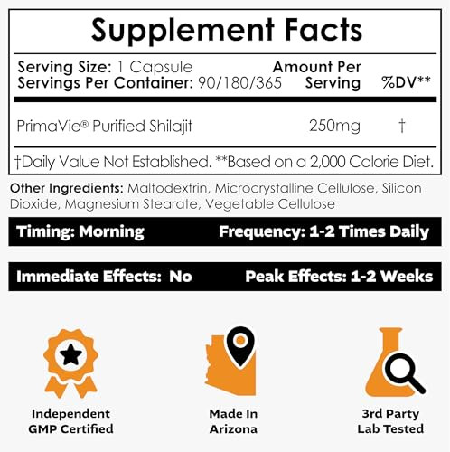Nootropics Depot PrimaVie Shilajit Capsules - 250mg - 90 Count