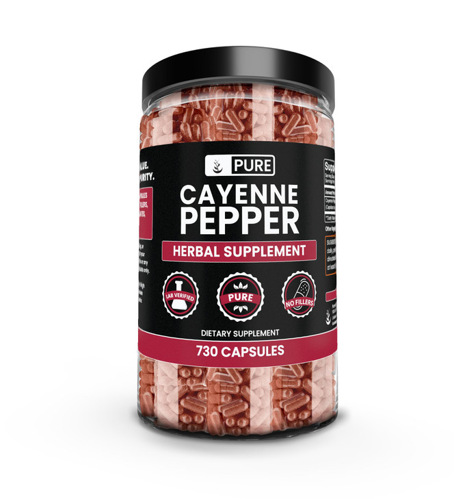 PURE ORIGINAL INGREDIENTS Cayenne Pepper (730 Capsules) No Magnesium Or Rice