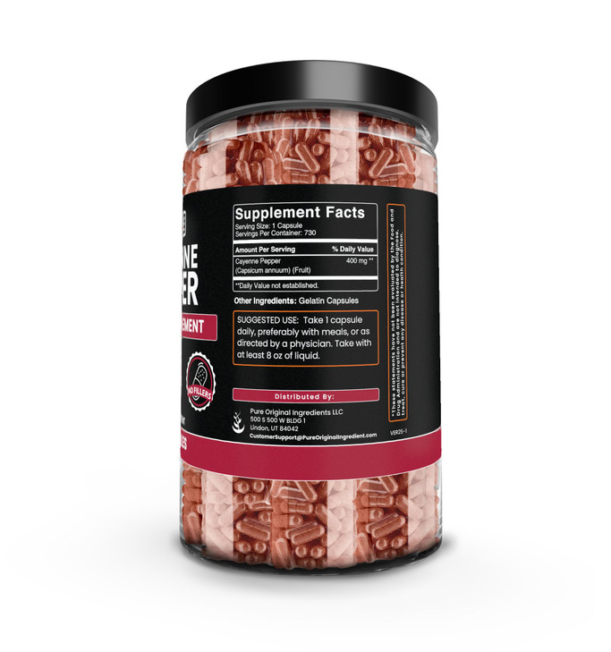 PURE ORIGINAL INGREDIENTS Cayenne Pepper (730 Capsules) No Magnesium Or Rice
