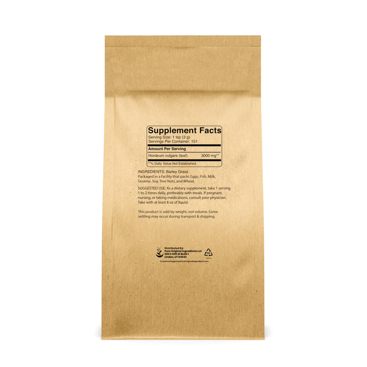 PURE ORIGINAL INGREDIENTS Barley Grass Powder, 1 lb, Herbal Supplement, Always