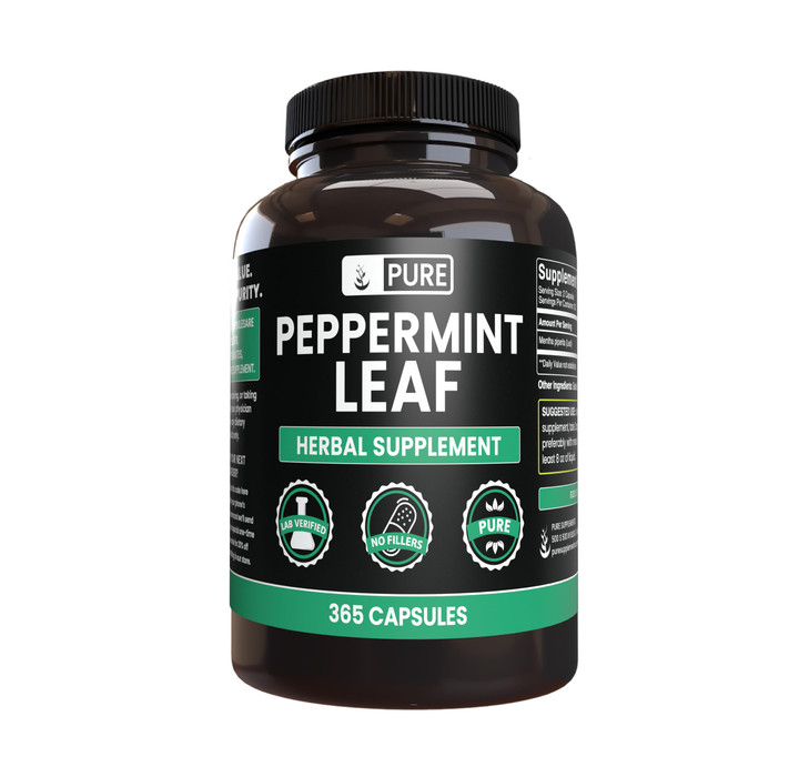 PURE ORIGINAL INGREDIENTS Peppermint Leaf (365 Capsules) No Magnesium Or Rice