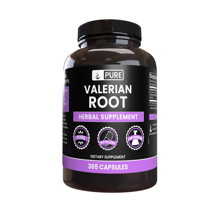 PURE ORIGINAL INGREDIENTS Valerian Root (365 Capsules) No Magnesium Or Rice