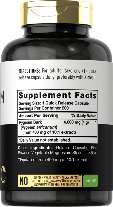 Carlyle Pygeum Africanum Bark - 200 Capsules - High Potency Extract