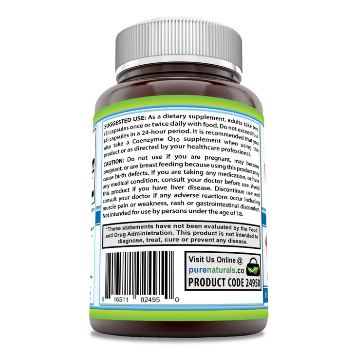 Pure Naturals Red Yeast Rice 1200 Mg per Serving, Capsules Supplement