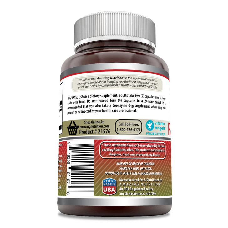 Amazing Formulas Red Yeast Rice 1200mg Per Serving 240 Capsules Supplement