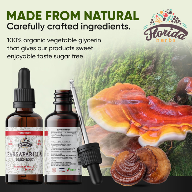 FLORIDA HERBS Reishi Tincture, Organic Reishi Mushroom Extract (Ganoderma
