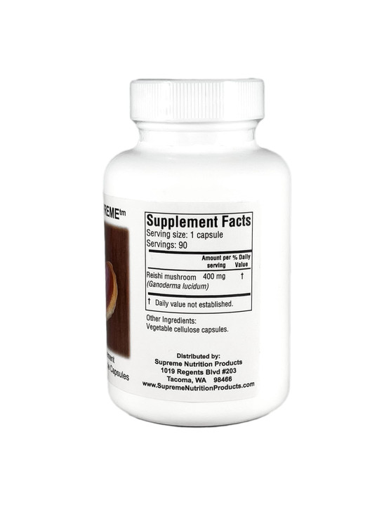 Supreme Nutrition Reishi Supreme, 90 Pure Reishi Mushroom Vegetarian Capsules