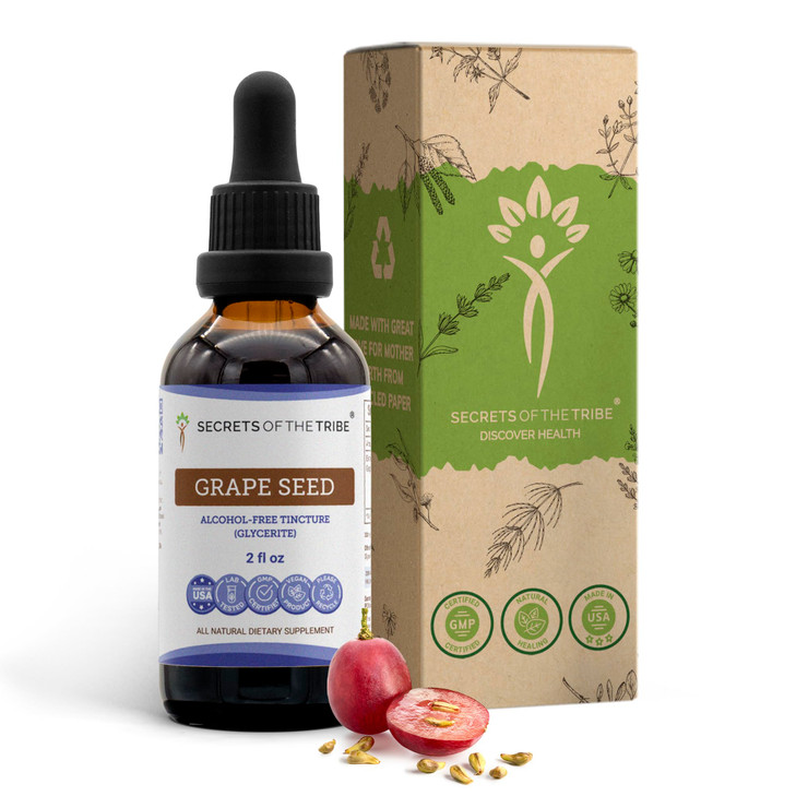 Secrets of the Tribe Grape Seed Tincture Alcohol-Free Liquid Extract, Grape