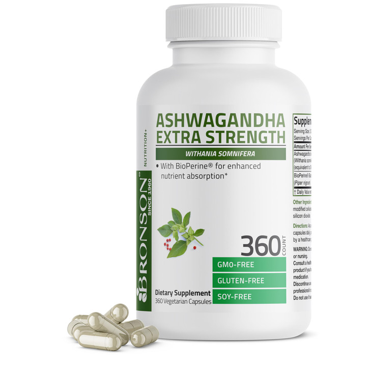 Bronson Ashwagandha Extra Strength Stress & Mood Support with BioPerine