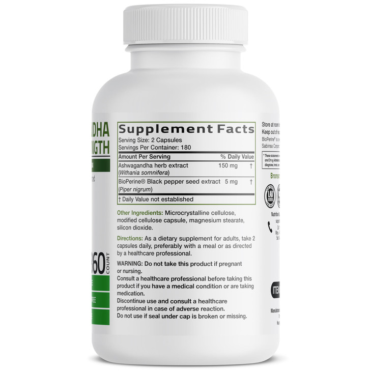 Bronson Ashwagandha Extra Strength Stress & Mood Support with BioPerine