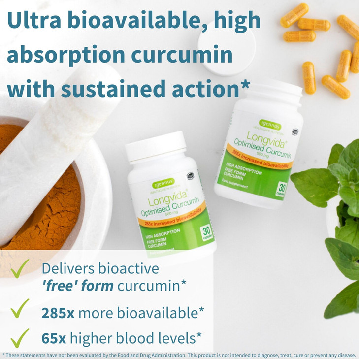 Igennus Longvida Lipidated Curcumin 500mg, Ultra Bioavailable & Sustained