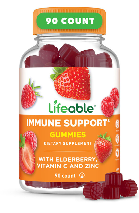 Lifeable Immune Support Gummies for Adult - Elderberry Vitamin C and Zinc