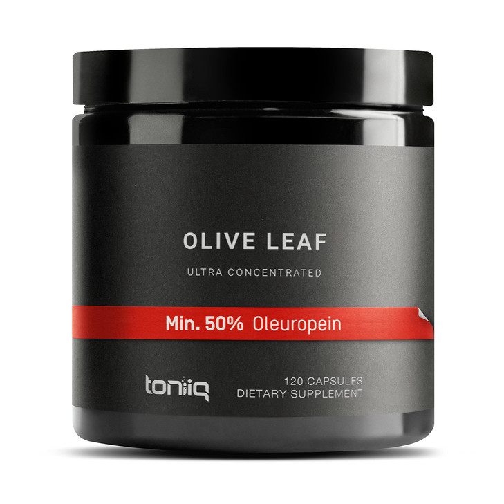 Toniiq Olive Leaf Extract - Ultra High Potency 45:1 Extract with 50% Oleuropein