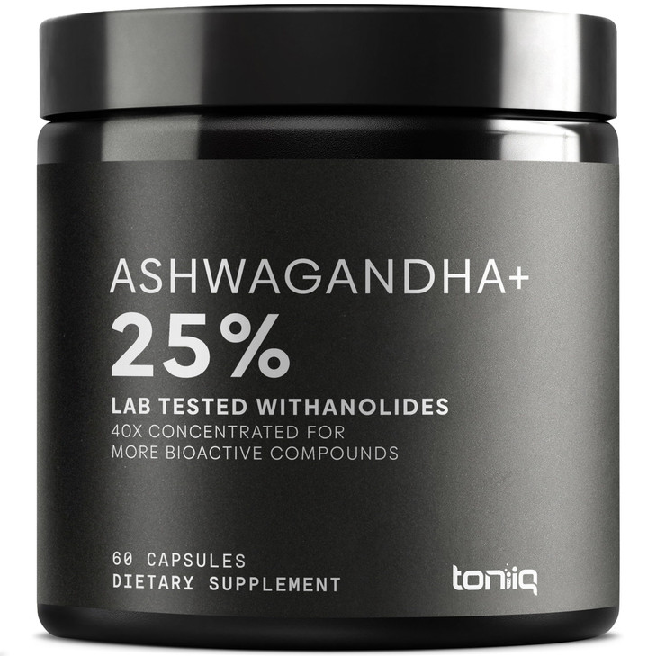 Toniiq Ashwagandha - Ultra High Potency 40:1 Extract with 25% Withanolides