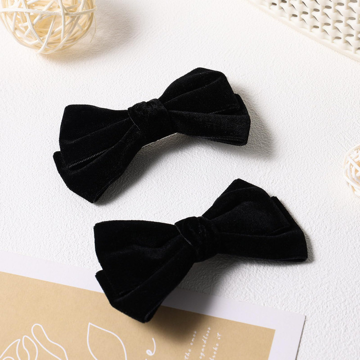 Red Velvet Ribbon Hair Bows Alligator Clip Barrettes Hairpins 4inch Girls Christmas Valentines New Year Gift Fall Outfit Decor Accessory for Women To