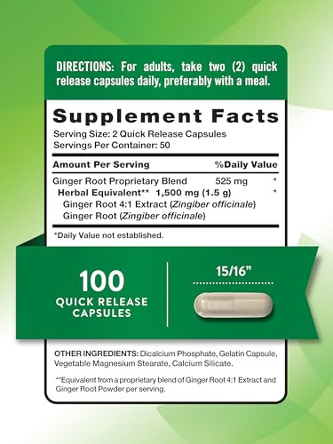 Nature's Truth Ginger Root Capsules - 1,500mg - 100 Count