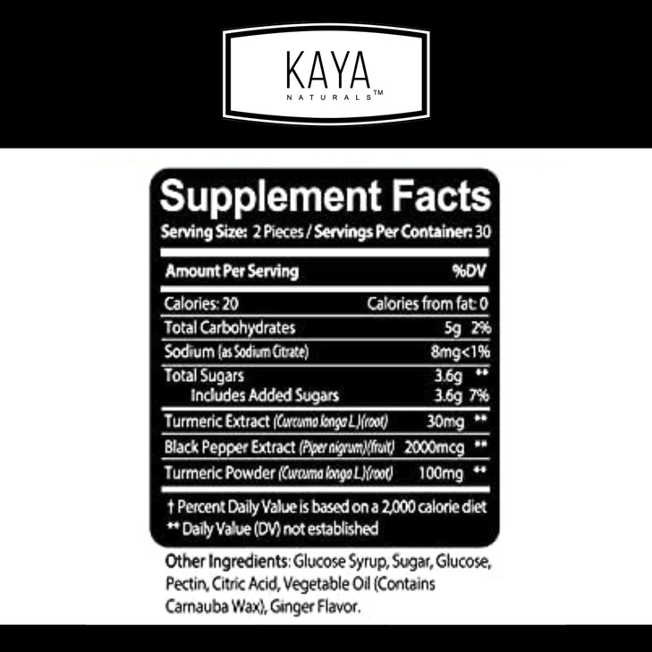 Kaya Naturals Turmeric Supplements Gummies