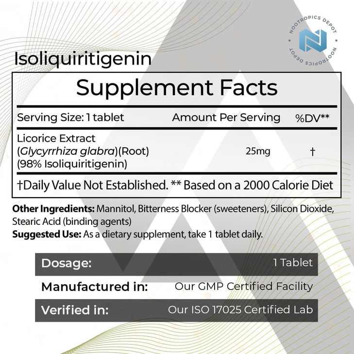 Nootropics Depot Isoliquiritigenin Controlled Dissolve Tablets - 60 Count