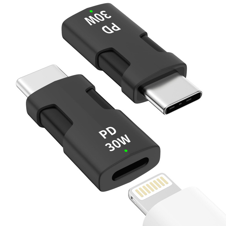 Lightning Female to USB C Adapter, 2 Pack Lightning to USB Type C Male Adapter PD 30W Fast Charging & Transfer Data for iPhone 16/15/15 Pro/15 Pro Ma