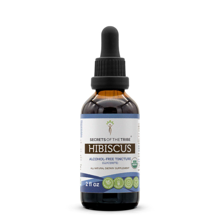Secrets of the Tribe Hibiscus Tincture Alcohol-Free Liquid Extract, USDA Organic