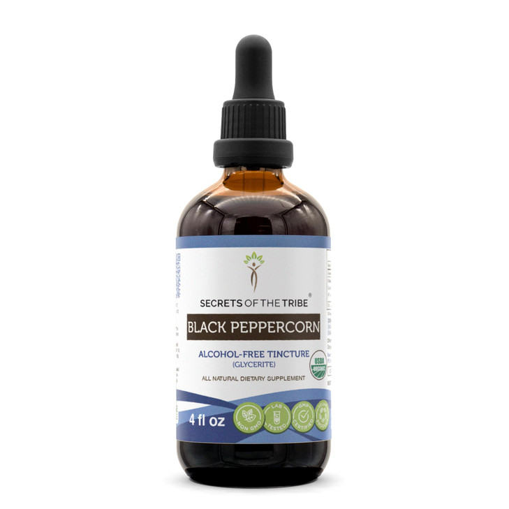 Secrets of the Tribe Black Peppercorn Alcohol-Free Liquid Extract, USDA Organic