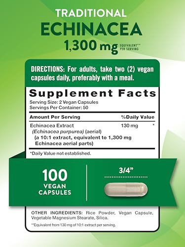 Nature's Truth Echinacea Extract Capsules - 1300mg - 100 Count