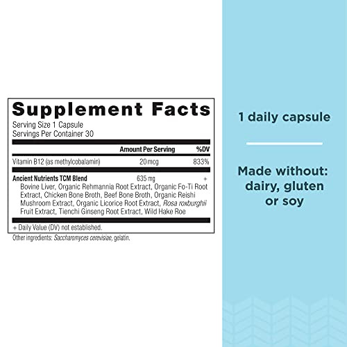 Ancient Nutrition Vitamin B12 Supplement, Supports Energy Metabolism and Nervous