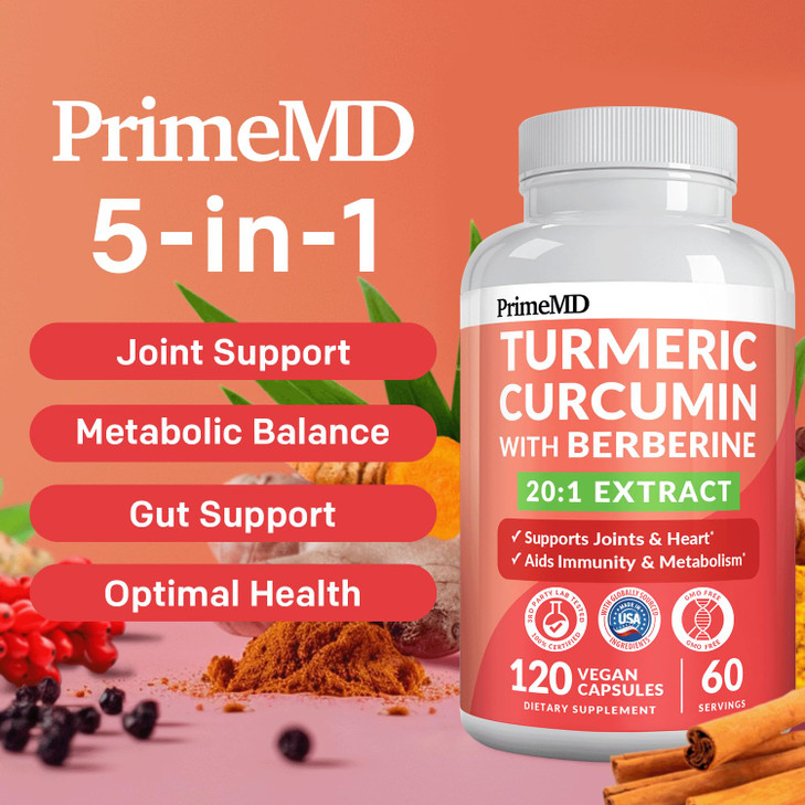 5-in-1 Organic Turmeric Curcumin Supplement (4210mg) with Berberine, Ceylon