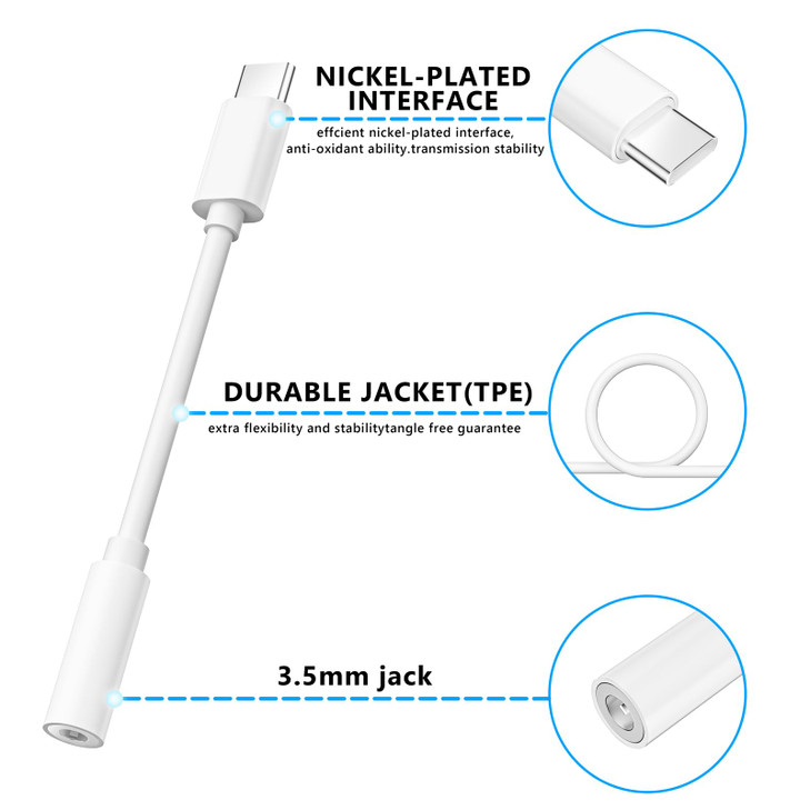 [MFi Certified] 2Pack USB C Headphone Adapter for iPhone 16 15,USB Type C to 3.5mm Female Headphone Jack Adapter Aux Audio Dongle Compatible with iPh