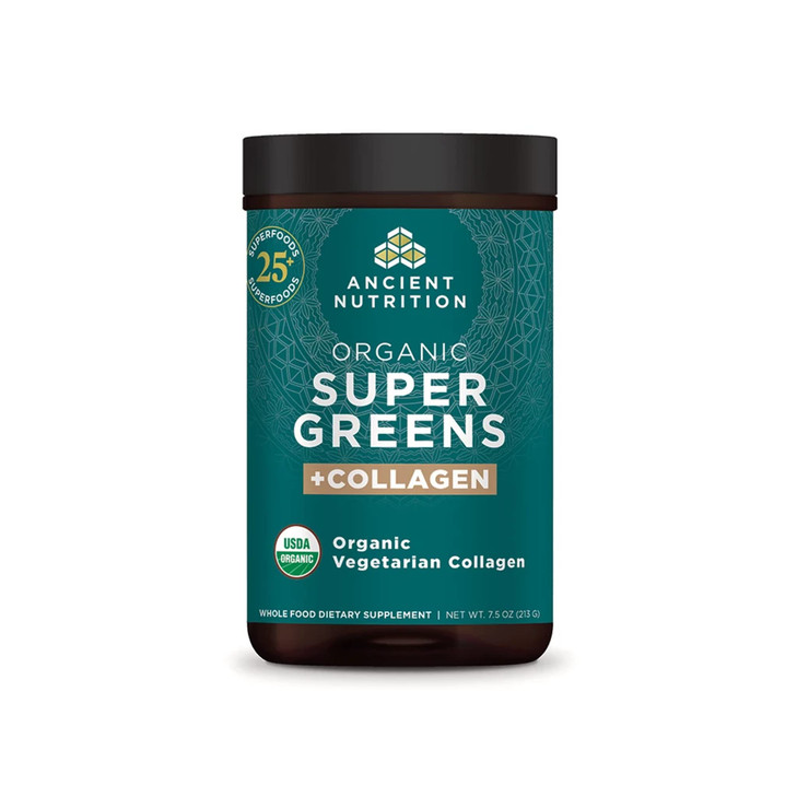 Ancient Nutrition Supergreens Powder, Organic Superfood Powder with Collagen