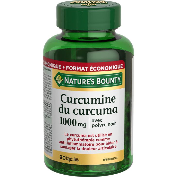 Nature's Bounty Turmeric Curcumin 1000mg Plus Black Pepper, 90 Capsules