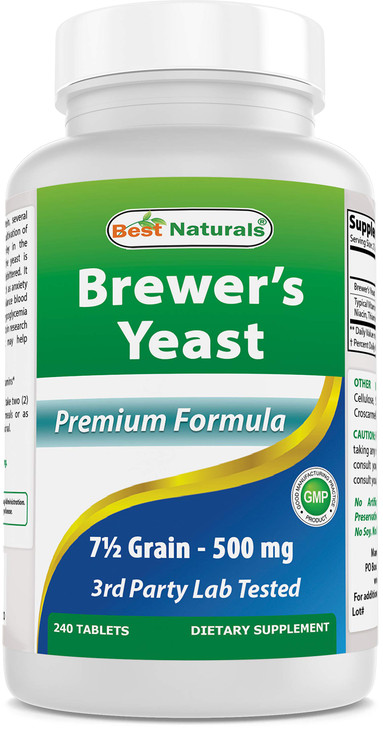 Best Naturals, Brewers Yeast, 7-1/2 Grains with Vitamin B1, Vitamin B2, 1000 mg