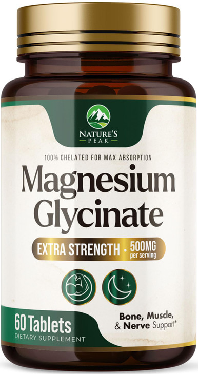 Magnesium Glycinate 500mg - Chelated for Ultra Absorption