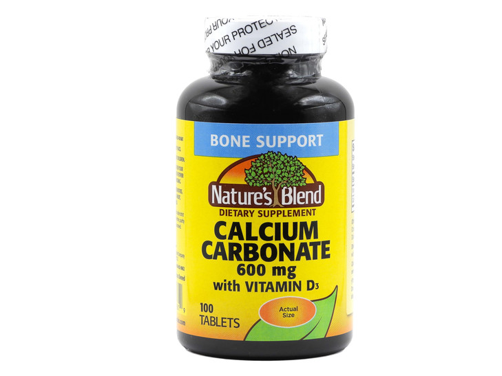 Nature's Blend Calcium Carbonate 600 mg with D3 400 IU 100 Tablets,(Pack of 1)