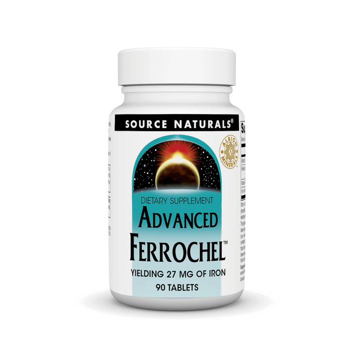 Source Naturals Advanced Ferrochel - Yielding 27 mg of Iron - 90 Tablets