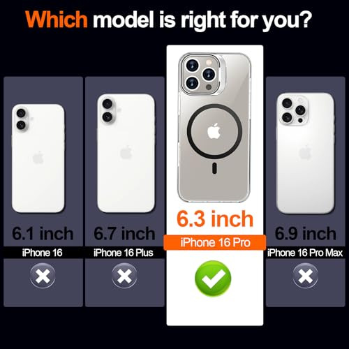MOZOTER for iPhone 16 Pro Case, Compatible with MagSafe, Military-Grade Shockproof Protective Case, Built-in Stash Stand Phone Case, Scratch-Resistan