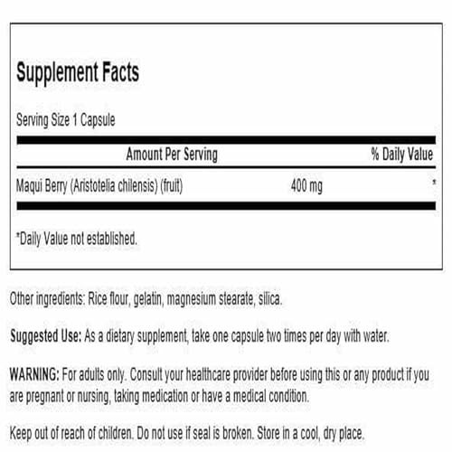 Swanson Full Spectrum Maqui Berry 400 Milligrams 60 Capsules