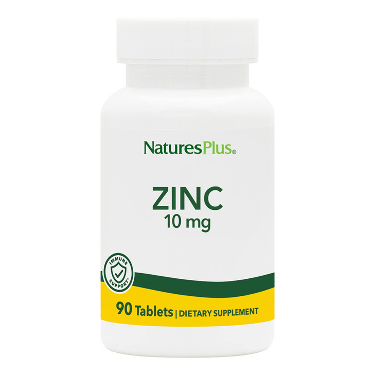 NaturesPlus Zinc Tablets - 10 mg, 90 Vegetarian Supplements