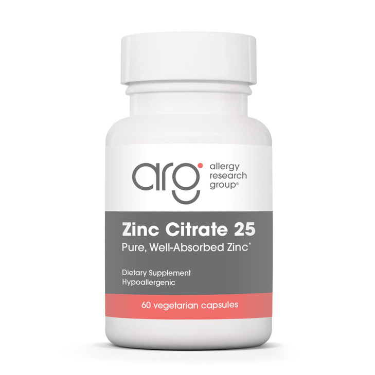 Allergy Research Group Zinc Citrate - Delivers 25 mg Zinc Citrate