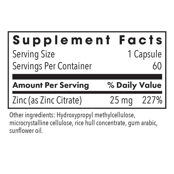 Allergy Research Group Zinc Citrate - Delivers 25 mg Zinc Citrate