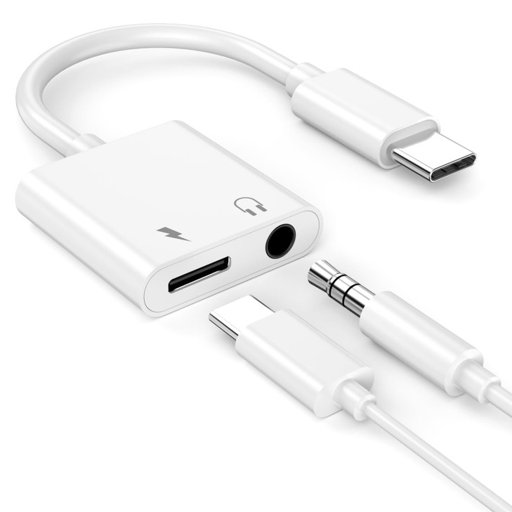 Headphone Adapter for iPhone 17 16 15, [Apple MFi Certified] USB Type C to Aux Audio Jack Adapter with PD 60W Fast Charging Splitter Dongle for iPhon